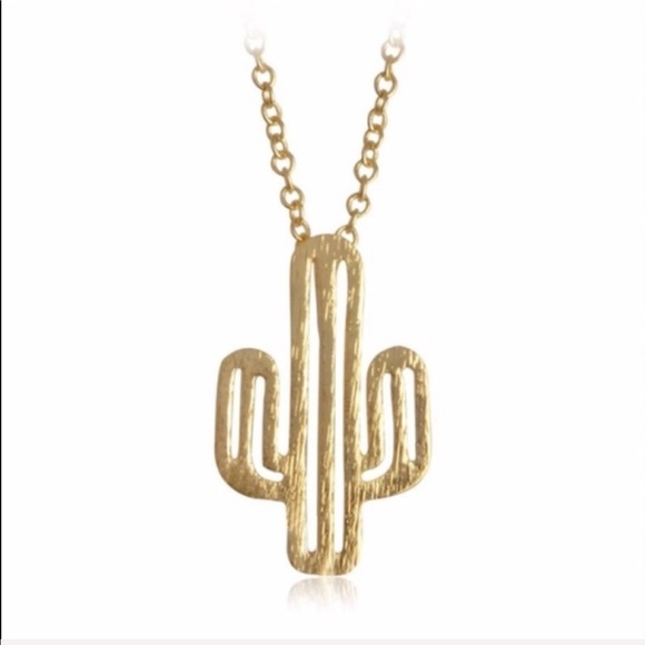 ⭕️Sold⭕️Cactus Dainty Gold Pendant Necklace - Picture 2 of 3